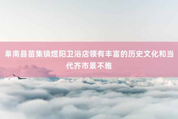 阜南县苗集镇煜阳卫浴店领有丰富的历史文化和当代齐市景不雅