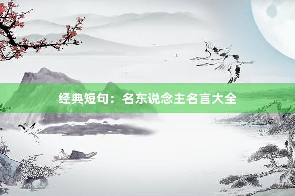 经典短句：名东说念主名言大全